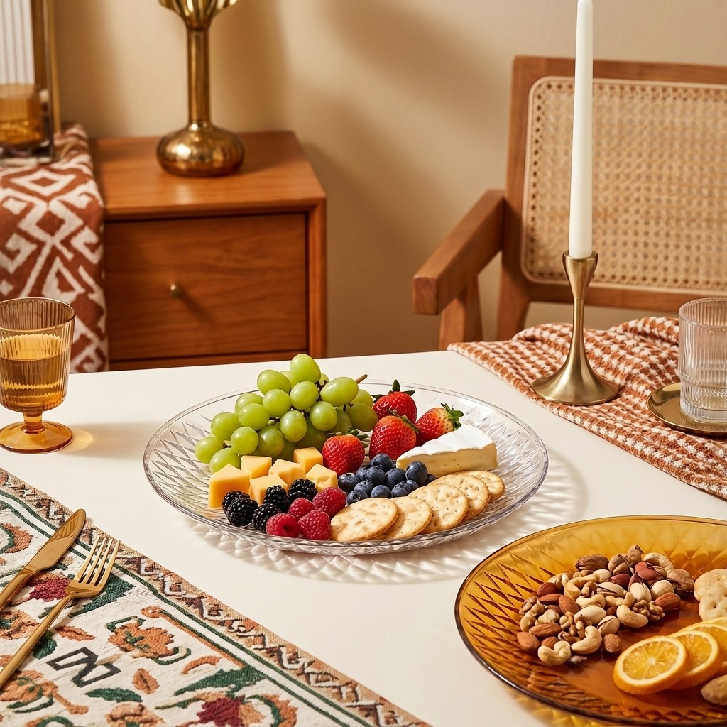Food Platter Snacks - صينية تقديم بلاستيكية شفافة، طبق فاكهة