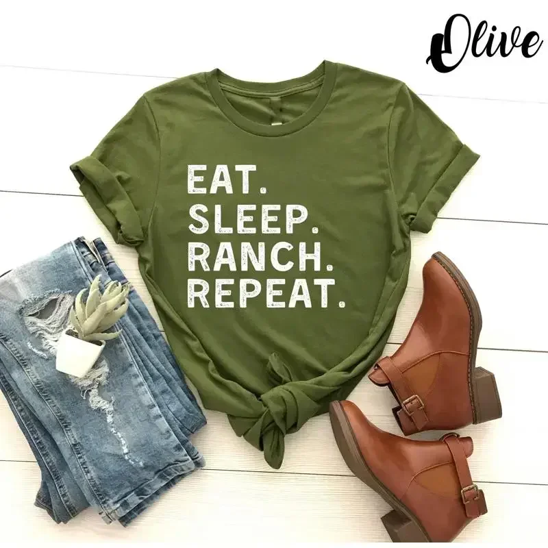 Foody Snacks - تي شيرت Eat Sleep Ranch RepeaT