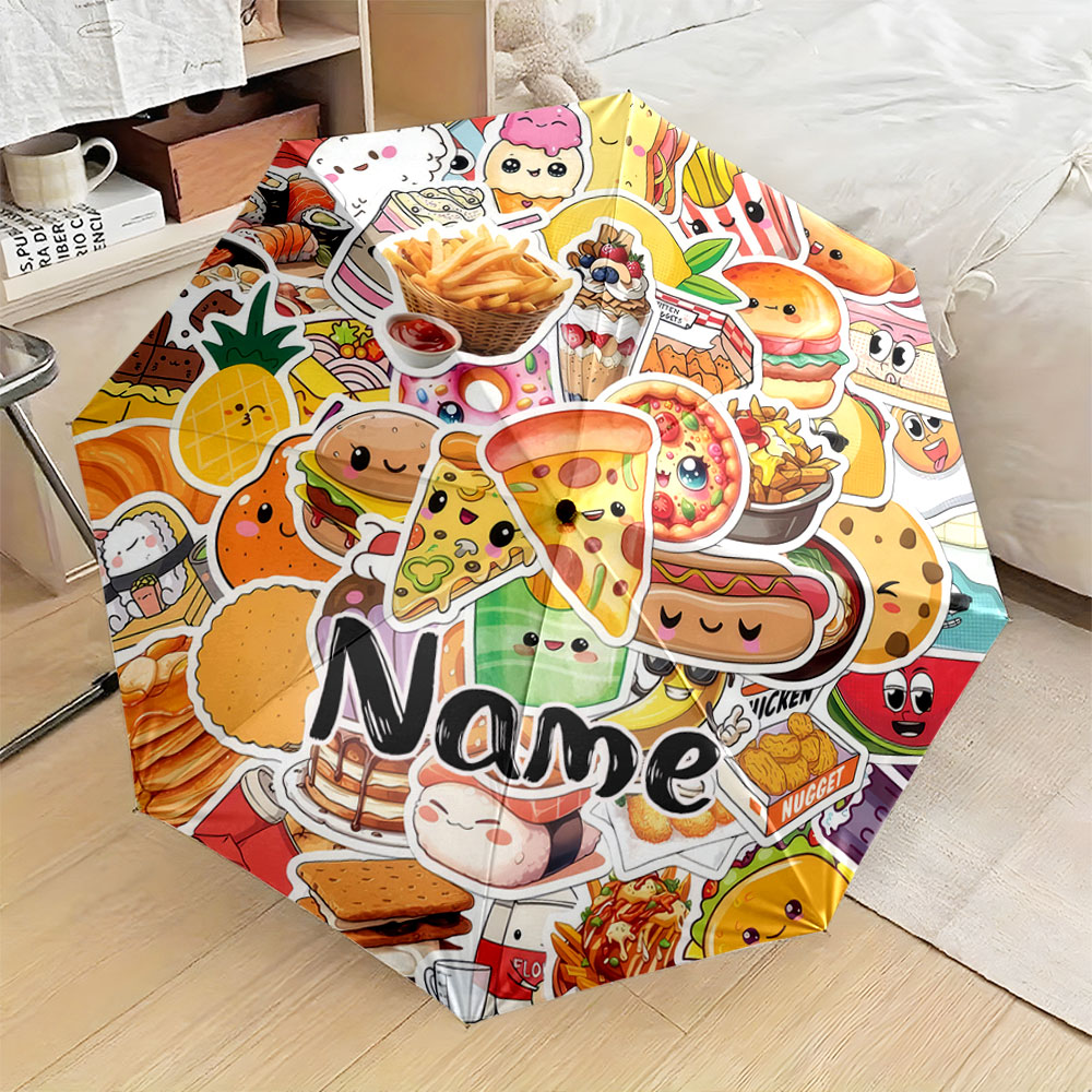Food Snacks Name - مظلة مخصصة تحمل اسمك، 