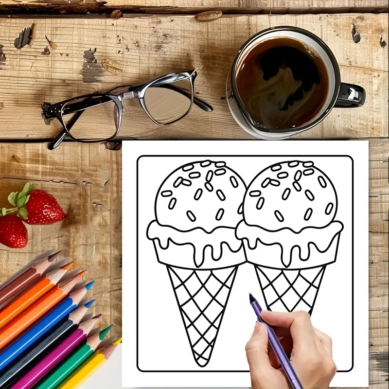 كتاب تلوين سهل للأطباق الحلوة  - مراجعة Food And Snacks Coloring Book وسعره