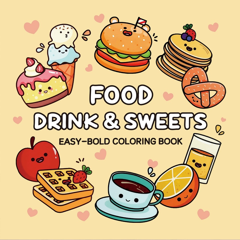 كتاب تلوين سهل الجريء للمشروبا - مراجعة Food And Snacks Coloring Book وسعره