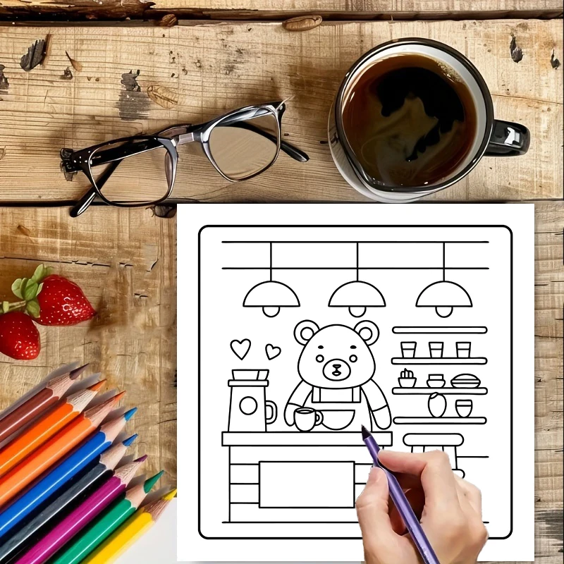 كتاب تلوين لعشاق القهوة للبالغ - مراجعة Food And Snacks Coloring Book وسعره