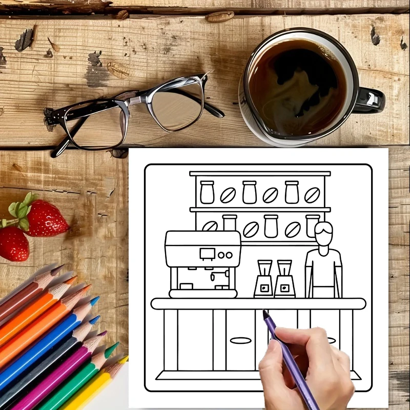 كتاب تلوين لعشاق القهوة للبالغ - مراجعة Food And Snacks Coloring Book وسعره